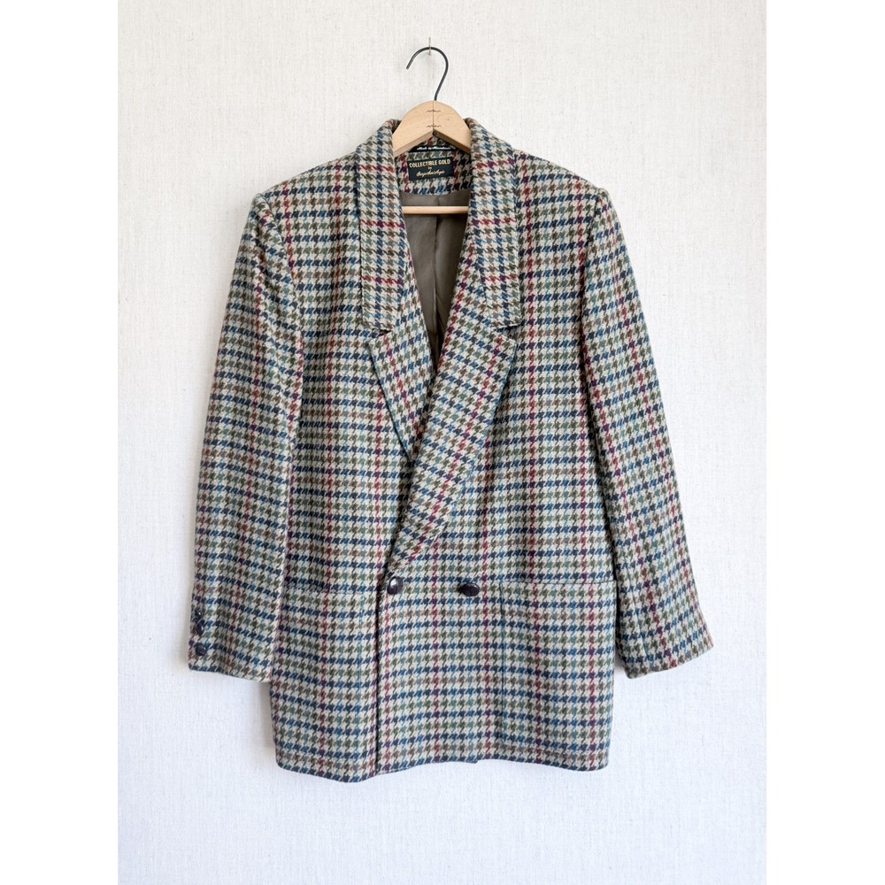 Giorgio Sant‎ Angelo vtg houndstooth plaid wool blazer jacket
